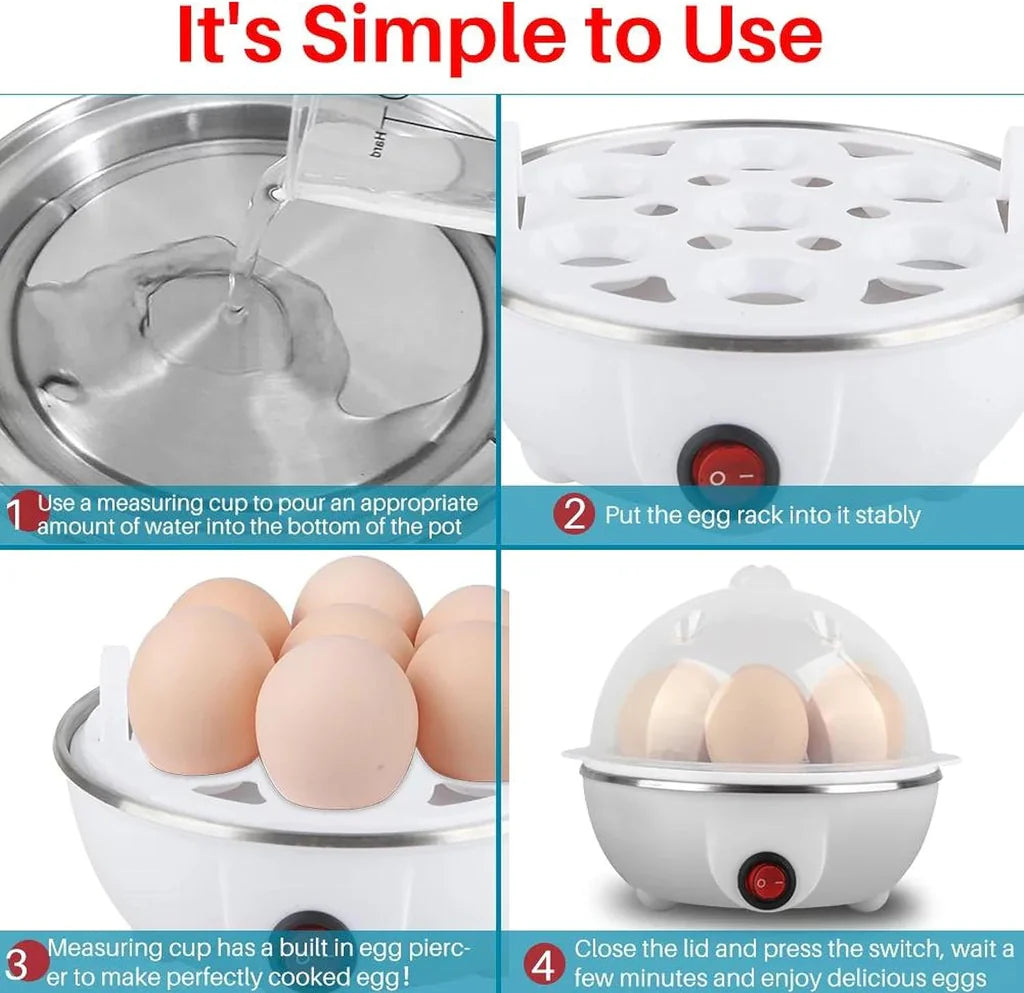 Egg poucher, 350W Electric Egg Beater, White Egg Steamer